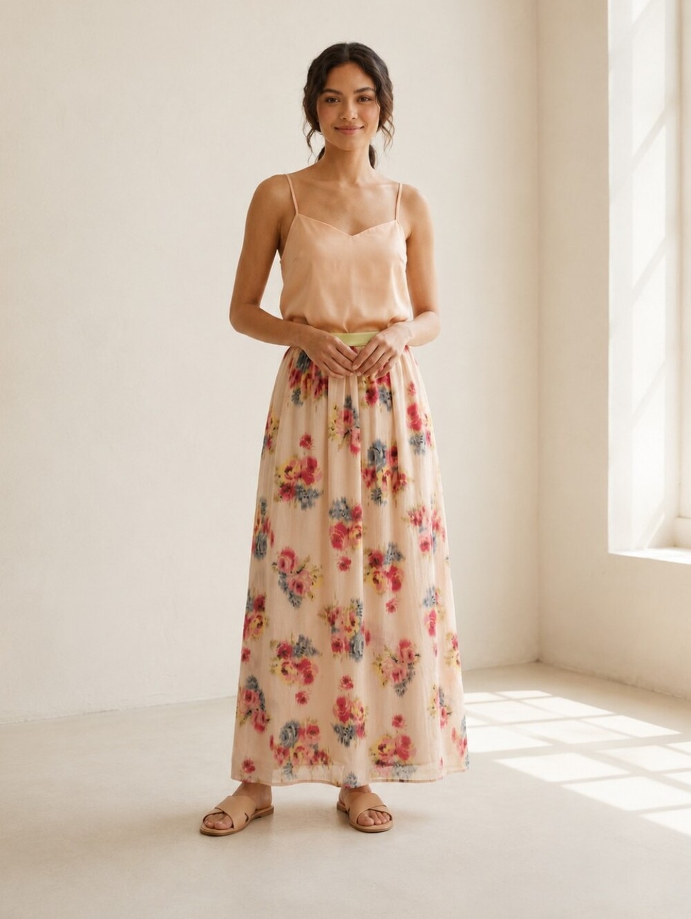 Vevu Silk Floral Maxi Skirt